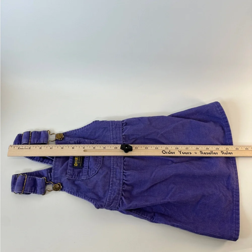 VTG OshKosh B’Gosh Girls Skirtall Purple Corduroy Overalls Toddler 4 Made in USA
